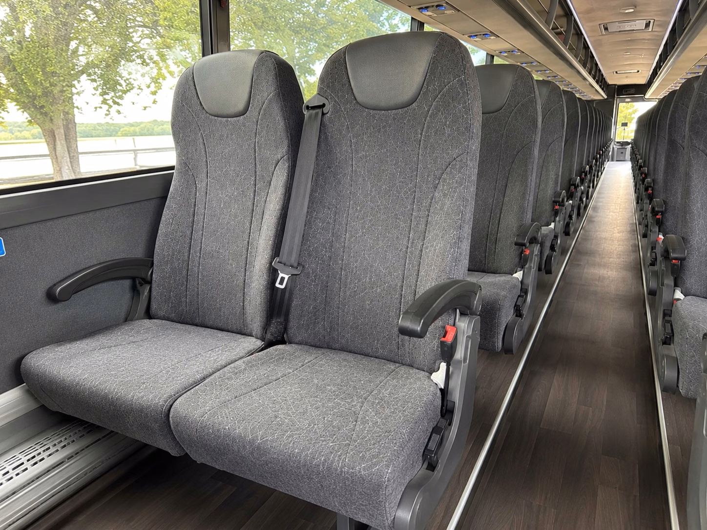akron charter bus rental interior